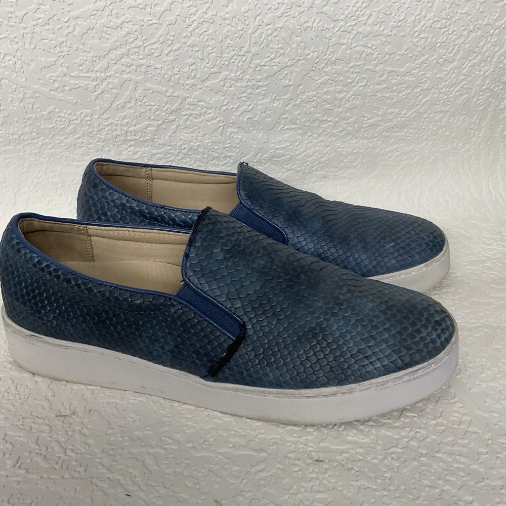 Vionic Midisnake Loafers Shoes Women's Size 7 US/38 EU Blue Leather Orthotic
